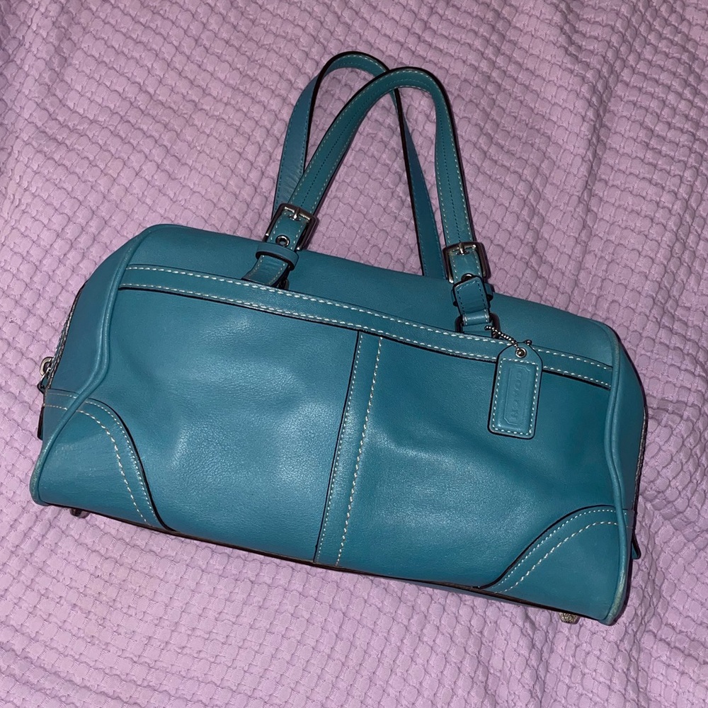 Coach Blue Leather Shoulder Bag!